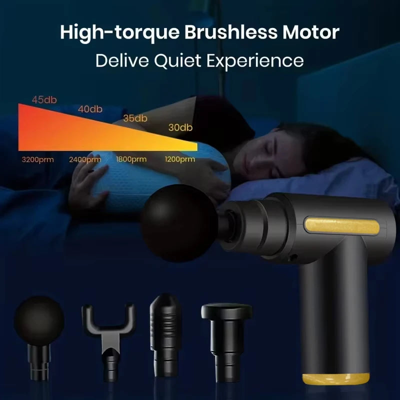 Handheld Fascia Massage Gun, USB Rechargeable, 6 Speeds