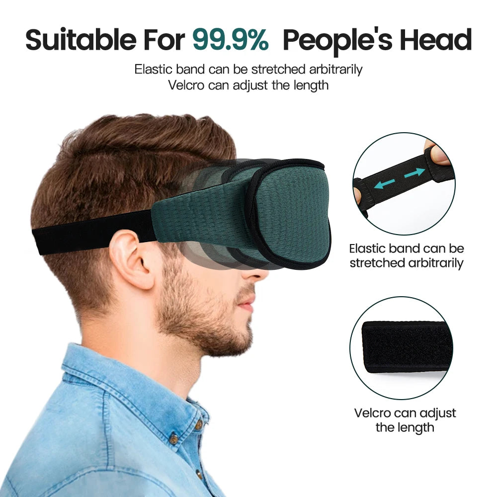 3D Contoured Sleep Mask, Blackout & Breathable