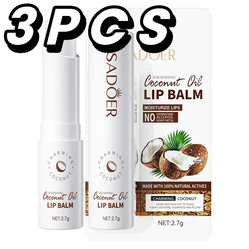 Coconut Lip Balm, Long-Lasting Moisture for Men & Women