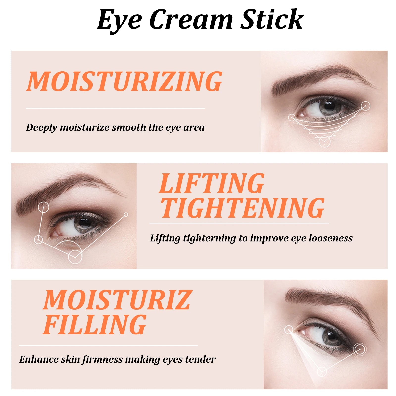 Snail Collagen Eye Cream Stick, Anti-Wrinkle & Depuffing