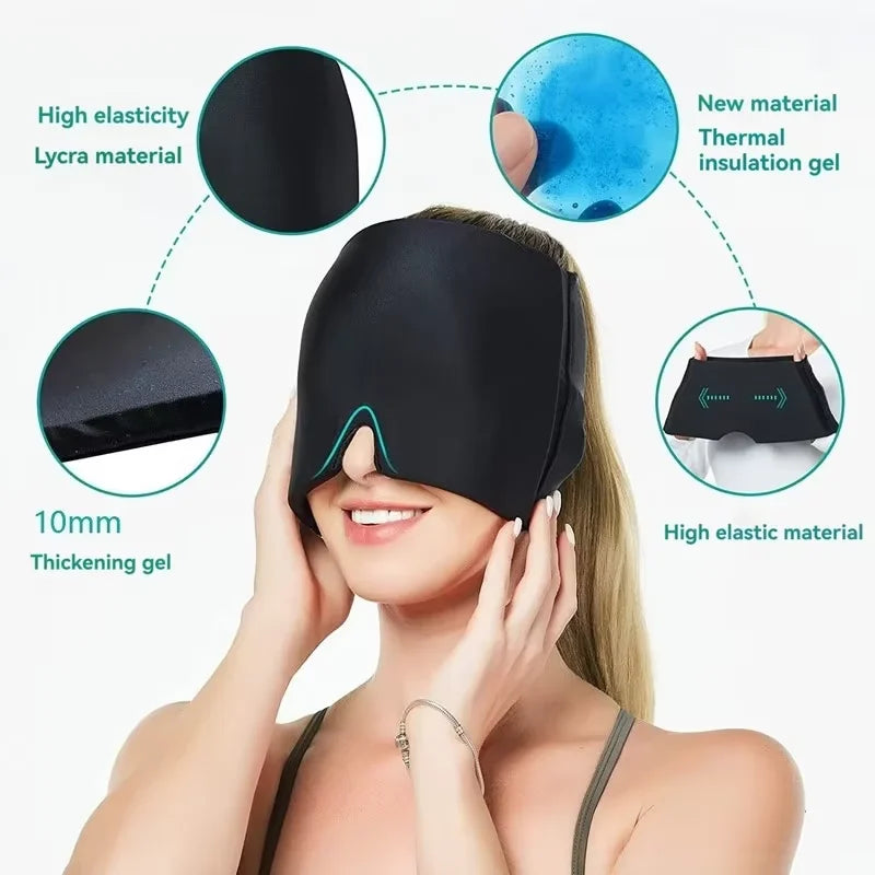 Hot & Cold Gel Head Wrap, Reusable Cooling Cap