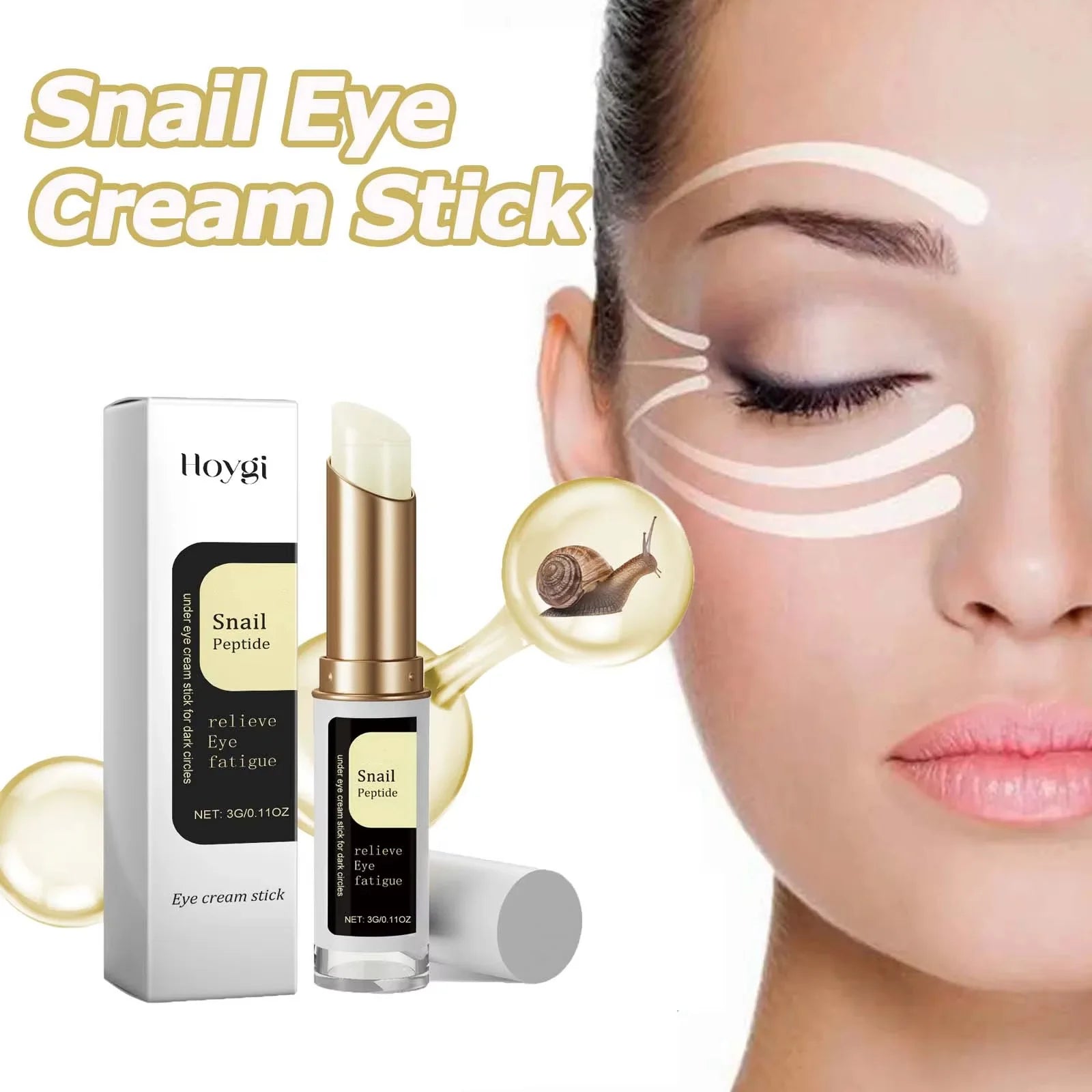 Snail Collagen Eye Cream Stick, Anti-Wrinkle & Depuffing