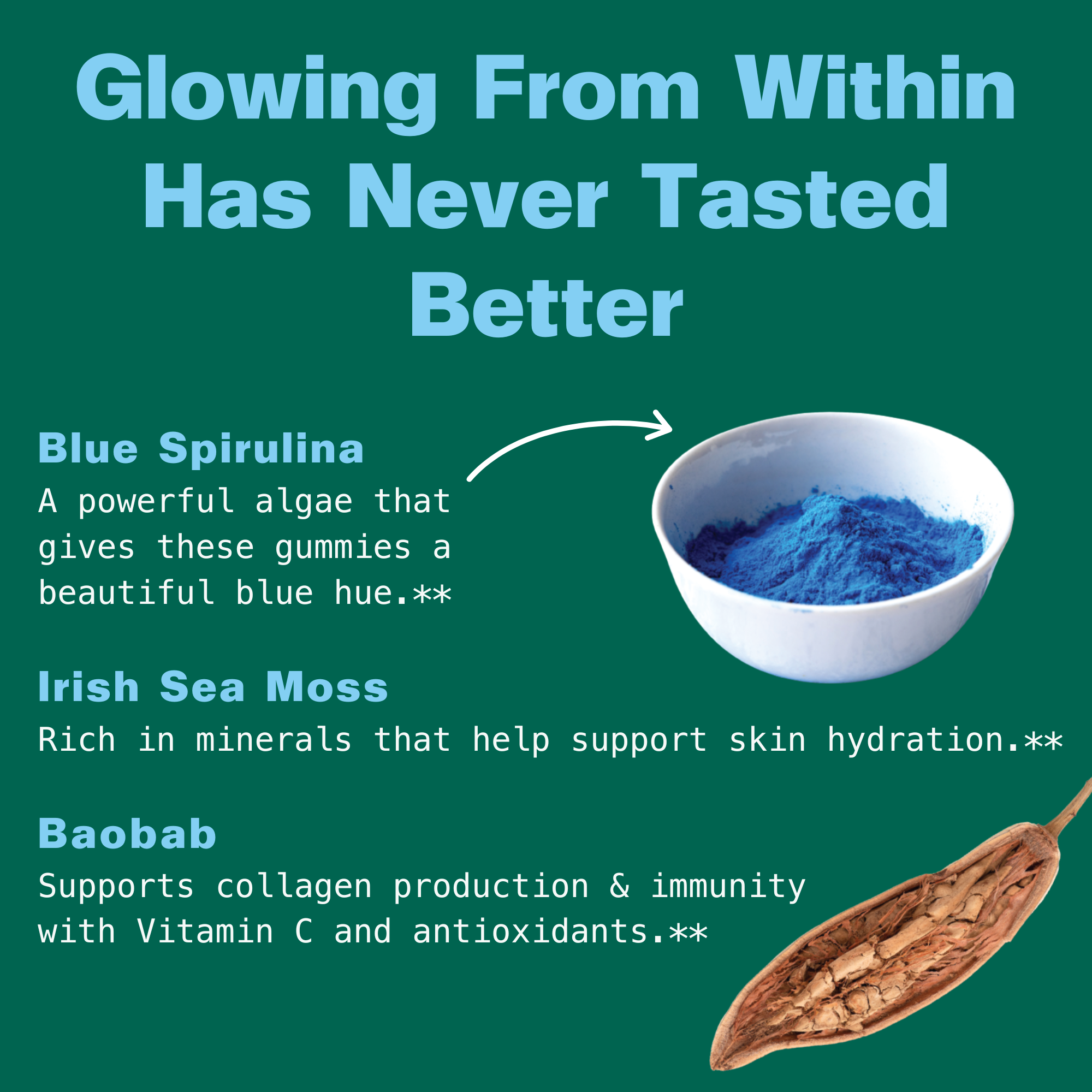 Sea Moss & Blue Spirulina Superfood Gummies