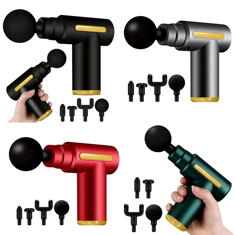 Handheld Fascia Massage Gun, USB Rechargeable, 6 Speeds