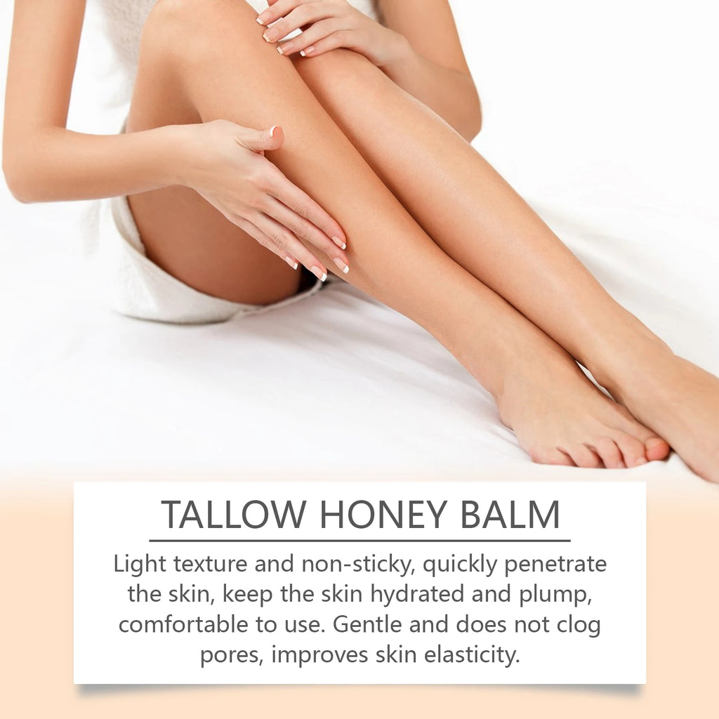 Grass-Fed Beef Tallow Balm with Raw Honey, Dry Skin Relief