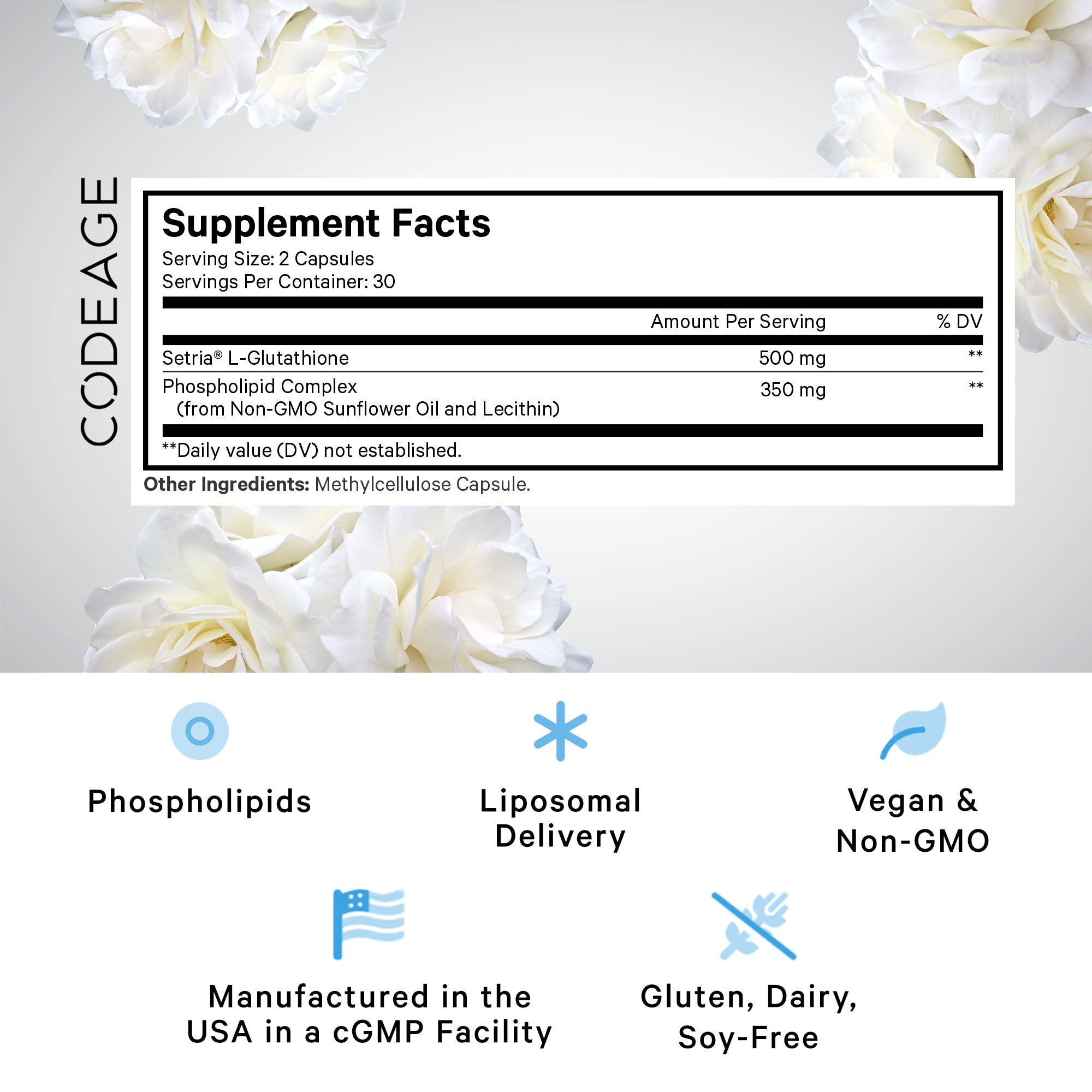 Liposomal Glutathione Capsules, 500 mg