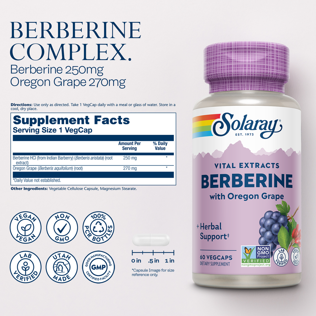 Vital Extracts Berberine from Indian Barberry, 500 mg