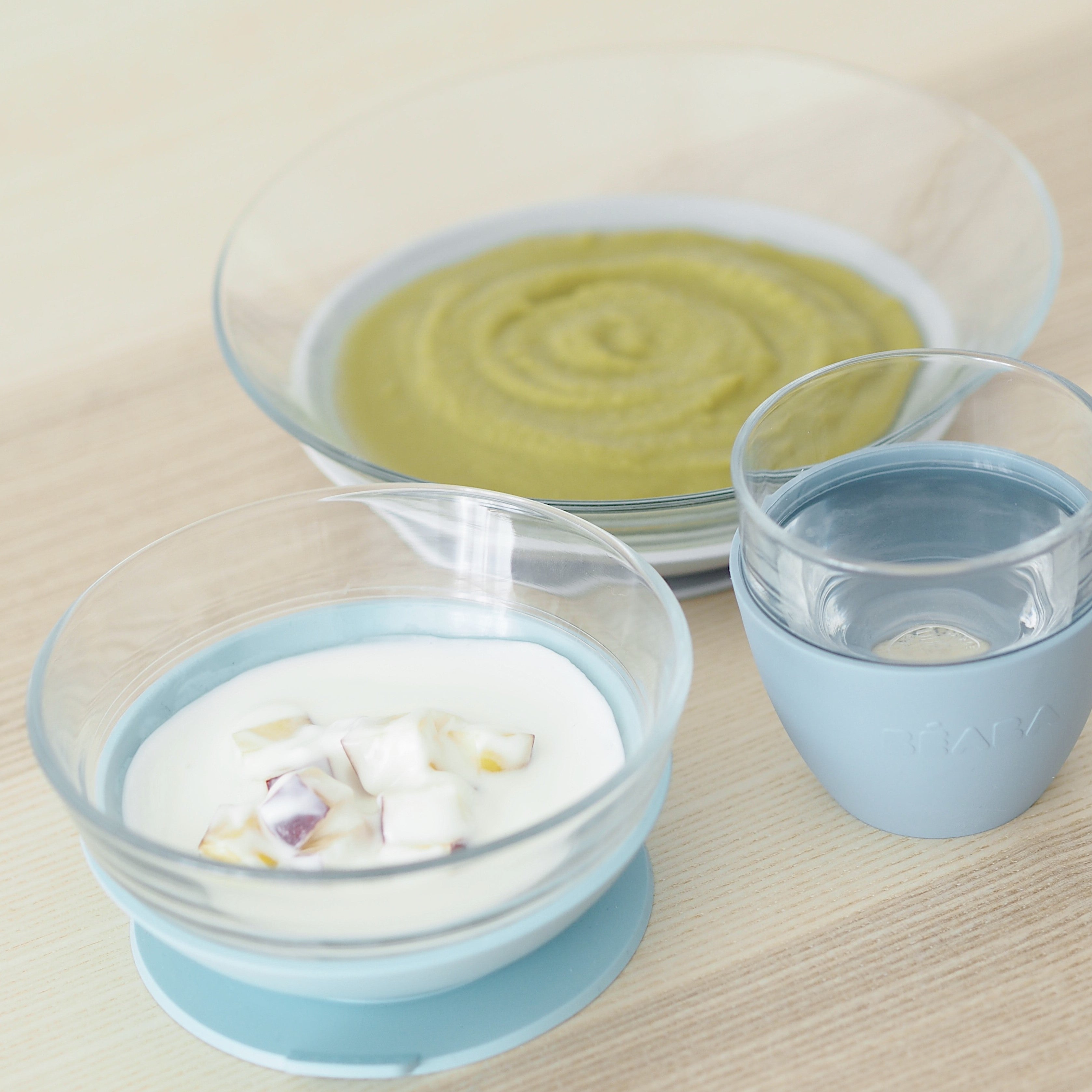 3-Piece Glass Suction Baby and Toddler Feeding Set