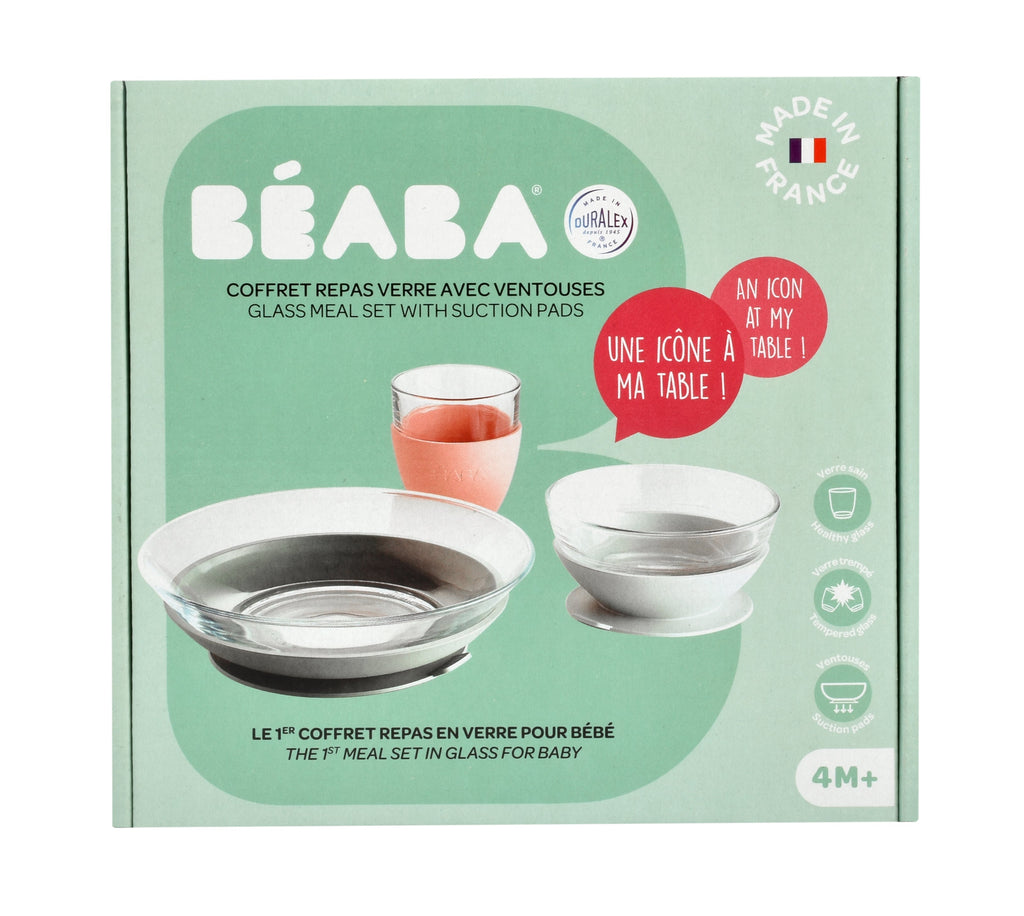 3-Piece Glass Suction Baby and Toddler Feeding Set