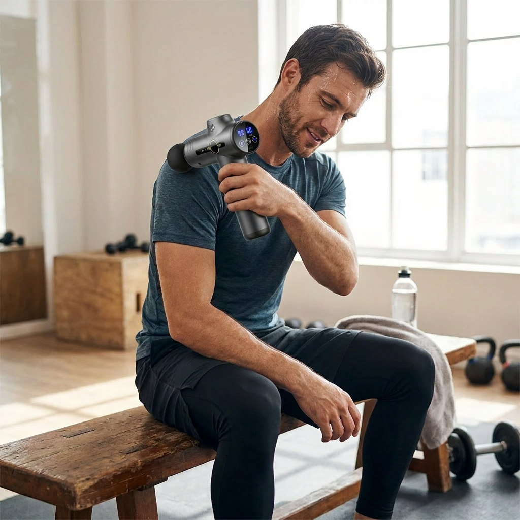 Portable fascia massage gun lifestyle