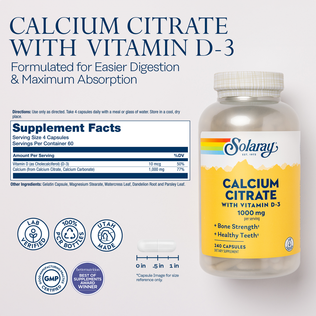 Calcium Citrate with Vitamin D3, 1000 mg
