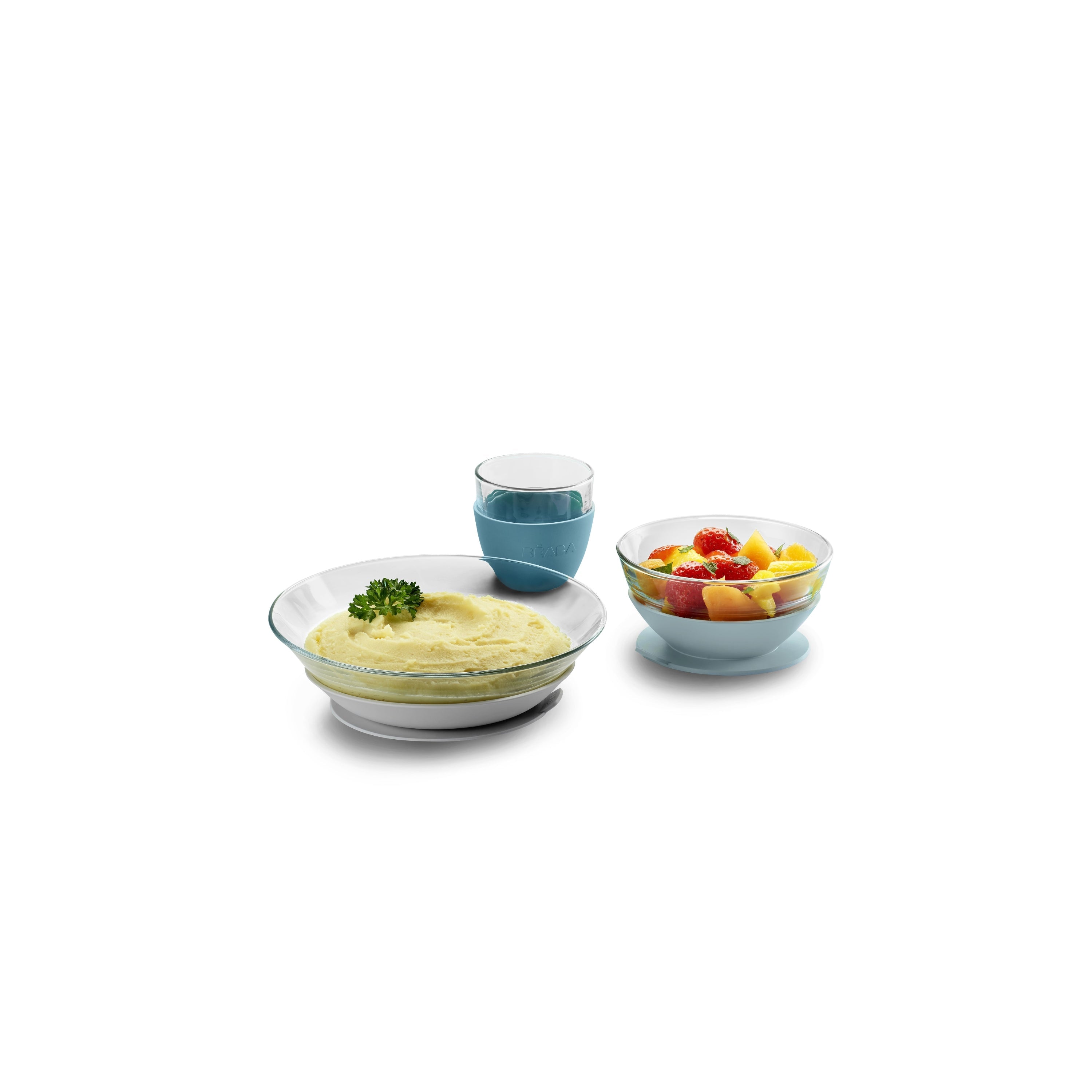 3-Piece Glass Suction Baby and Toddler Feeding Set