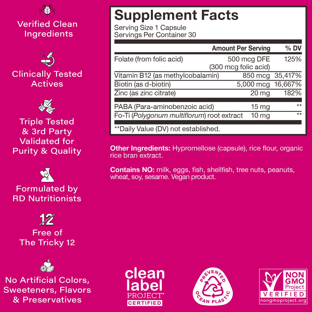 Hair Strong - Capsules for Growth with Biotin, Fo-Ti, & Paba