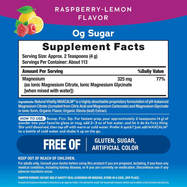 MAXCALM Powder Raspberry-Lemon