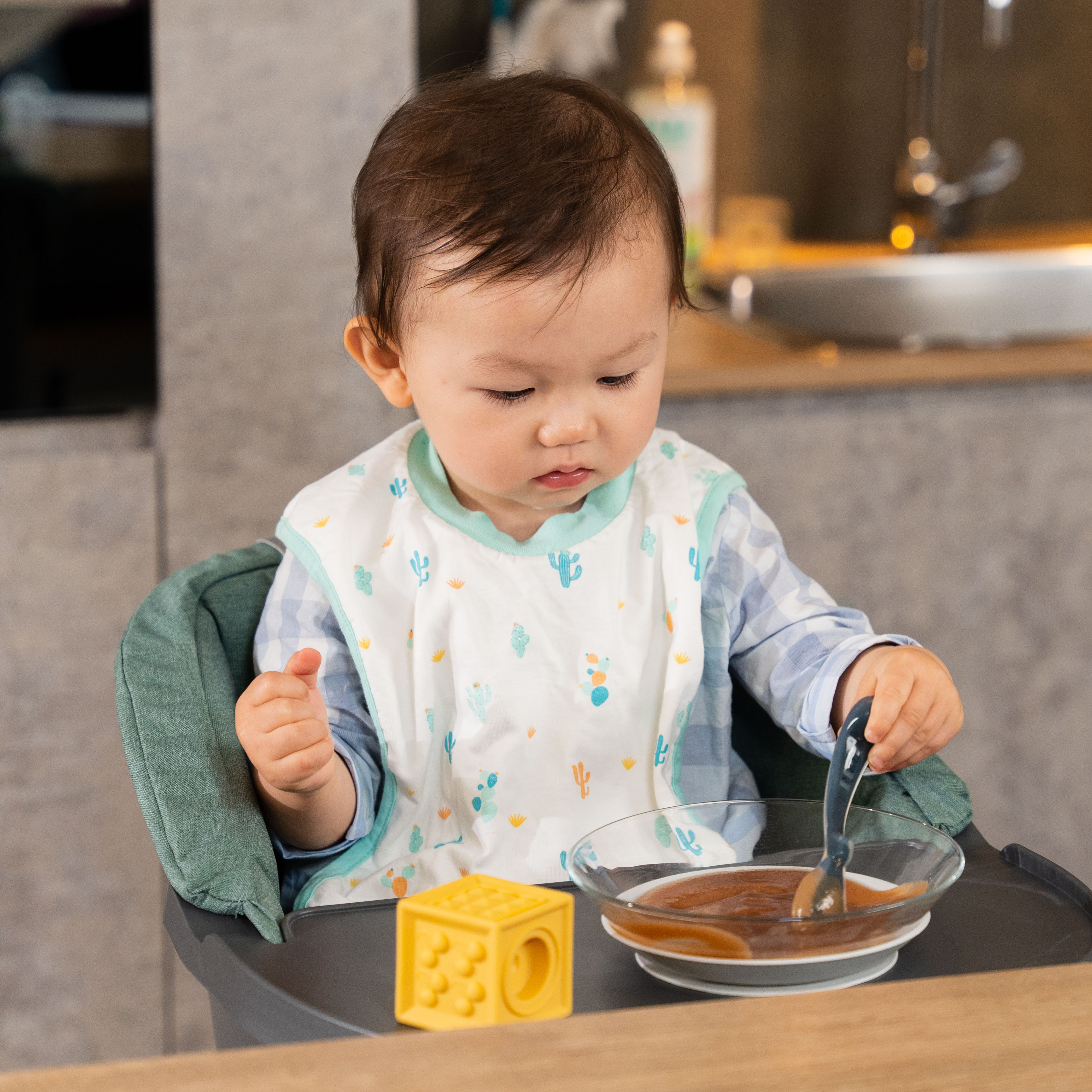 3-Piece Glass Suction Baby and Toddler Feeding Set