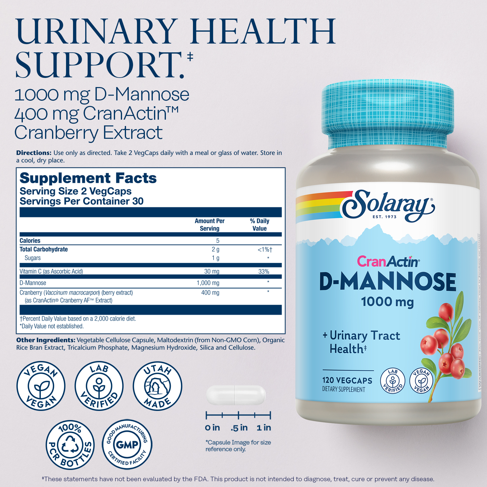 CranActin® D-Mannose, 1000 mg