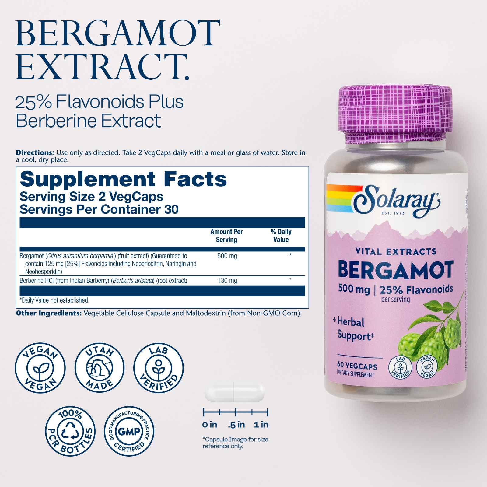 Vital Extracts Bergamot, 500 mg