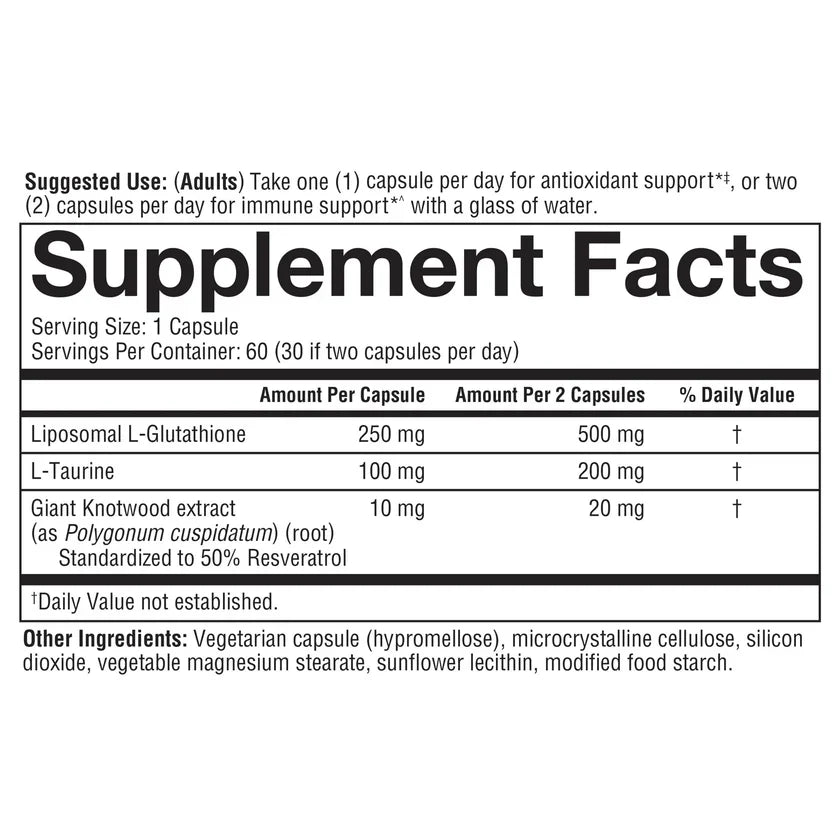 Liposomal Glutathione with resveratrol Capsules