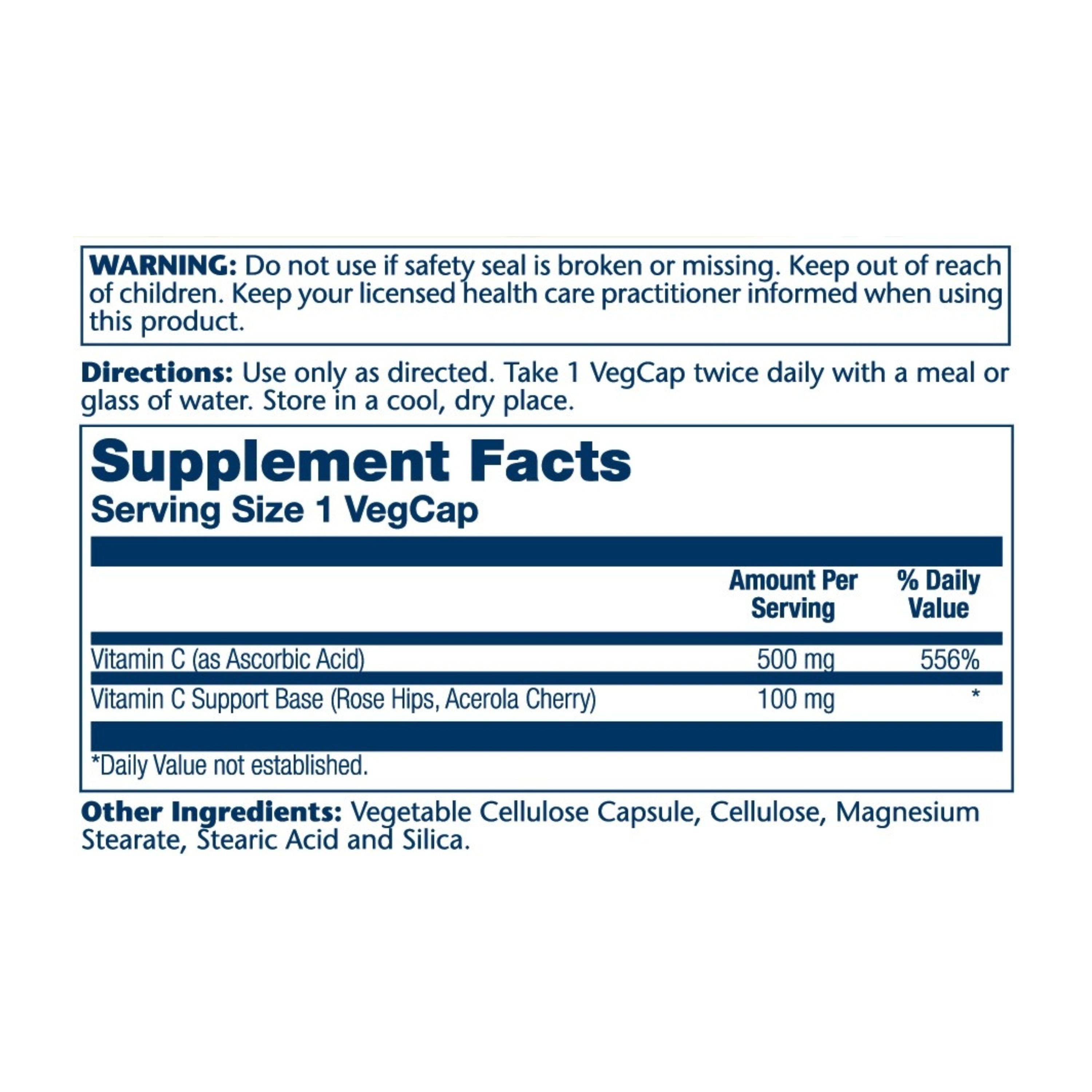 Vitamin C Timed Release with Rose Hips & Acerola, 500 mg